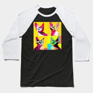 Devon Rex Pop Art - Cat Lover Gift Baseball T-Shirt